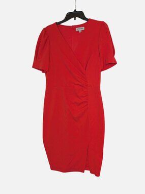 Shelby & Palmer Coral Short Sleeve Dress Size 10 With Ruched Waist
